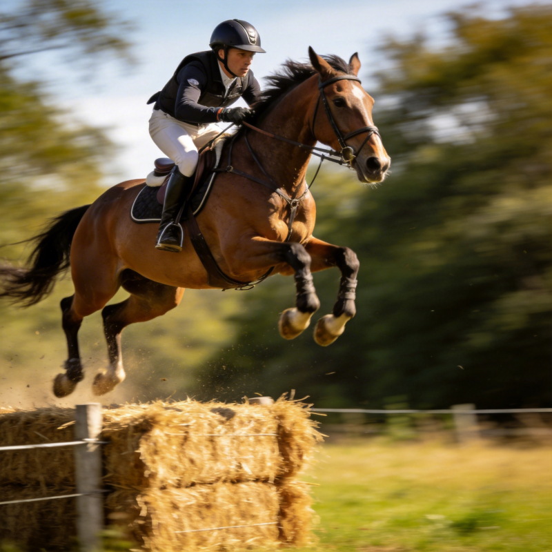 骏马飞跃障碍图片
