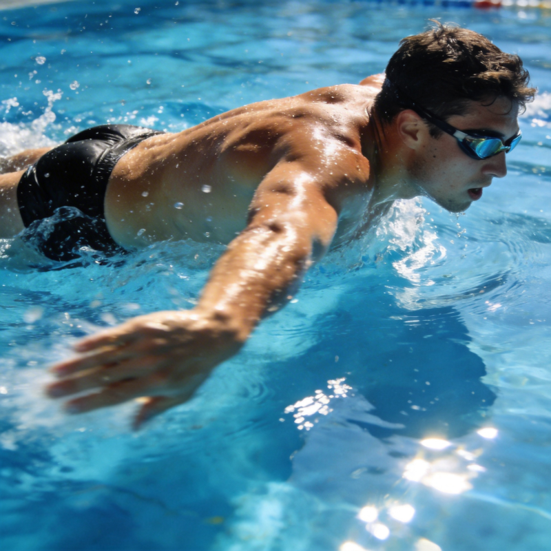 泳者奋力前冲图片