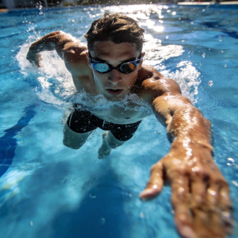 泳者破浪前行图片