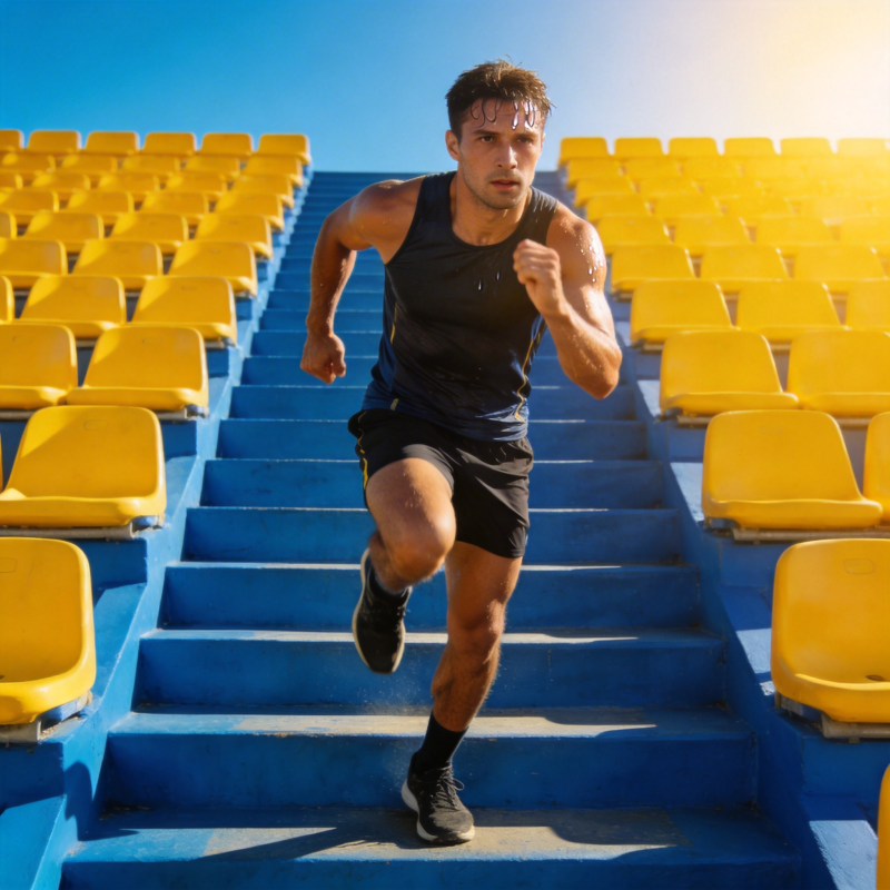 奔跑在阶梯上图片