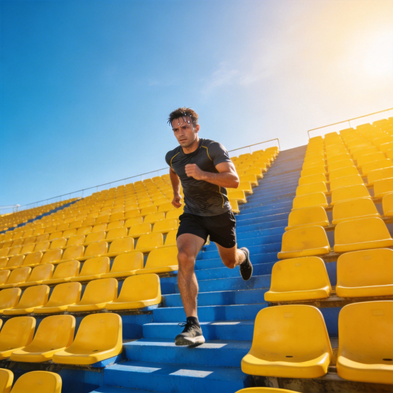 奔跑在阳光下的阶梯图片