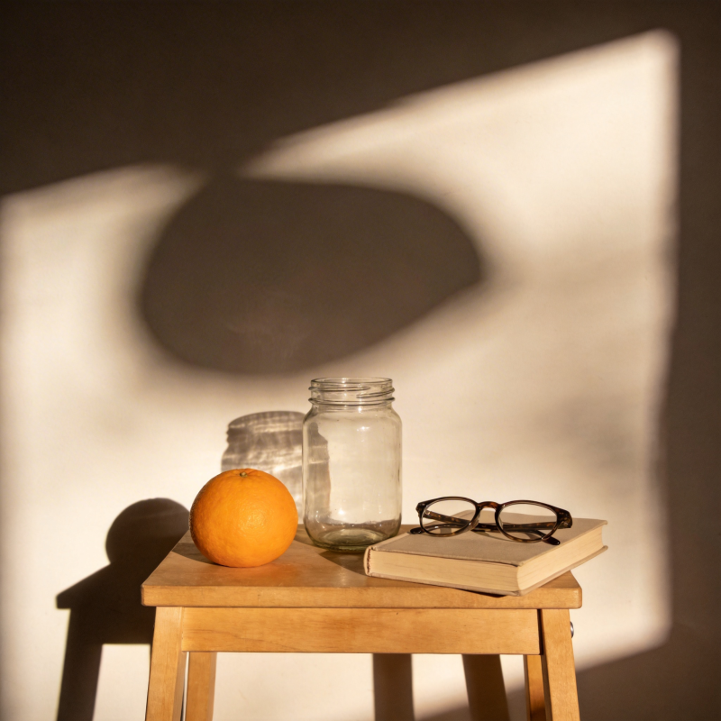 光影静物 橙 书与瓶图片