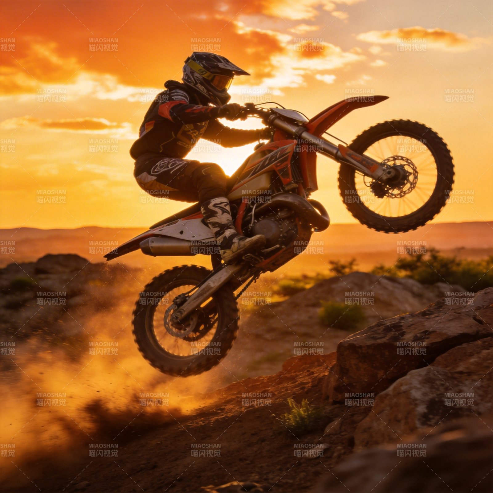 夕阳下的极限飞驰图片