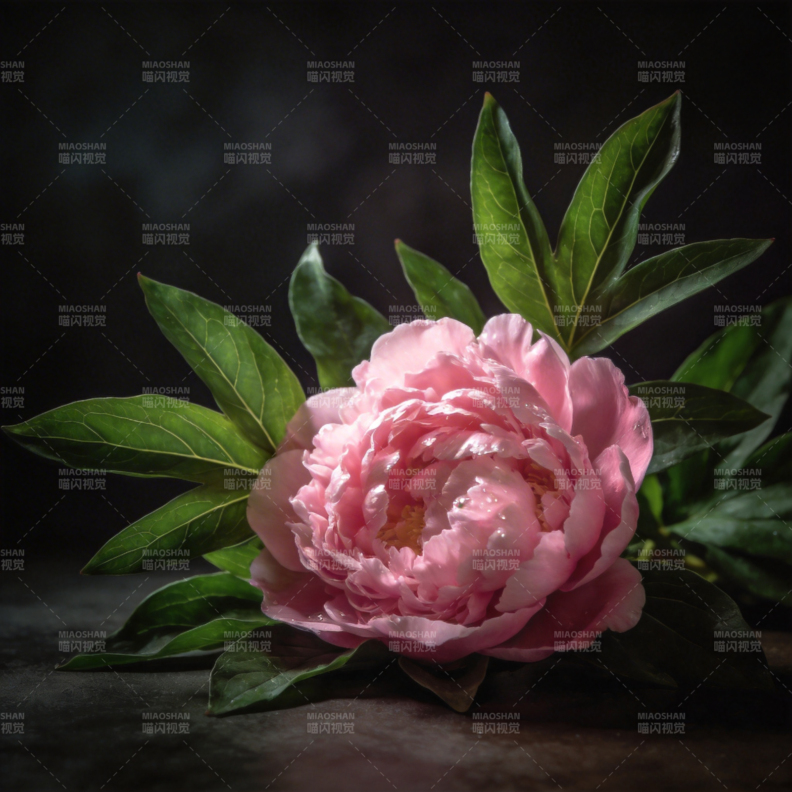 粉牡丹静谧绽放图片