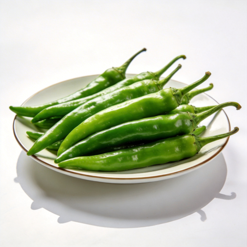 青椒盘中鲜绿图片