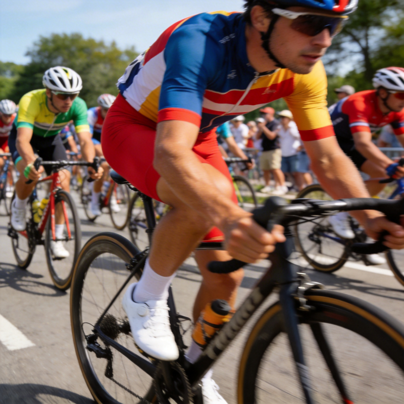 自行车赛激烈进行中图片