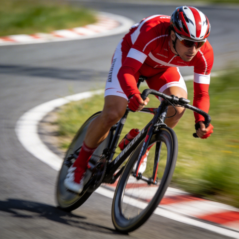 骑行者疾驰赛道图片