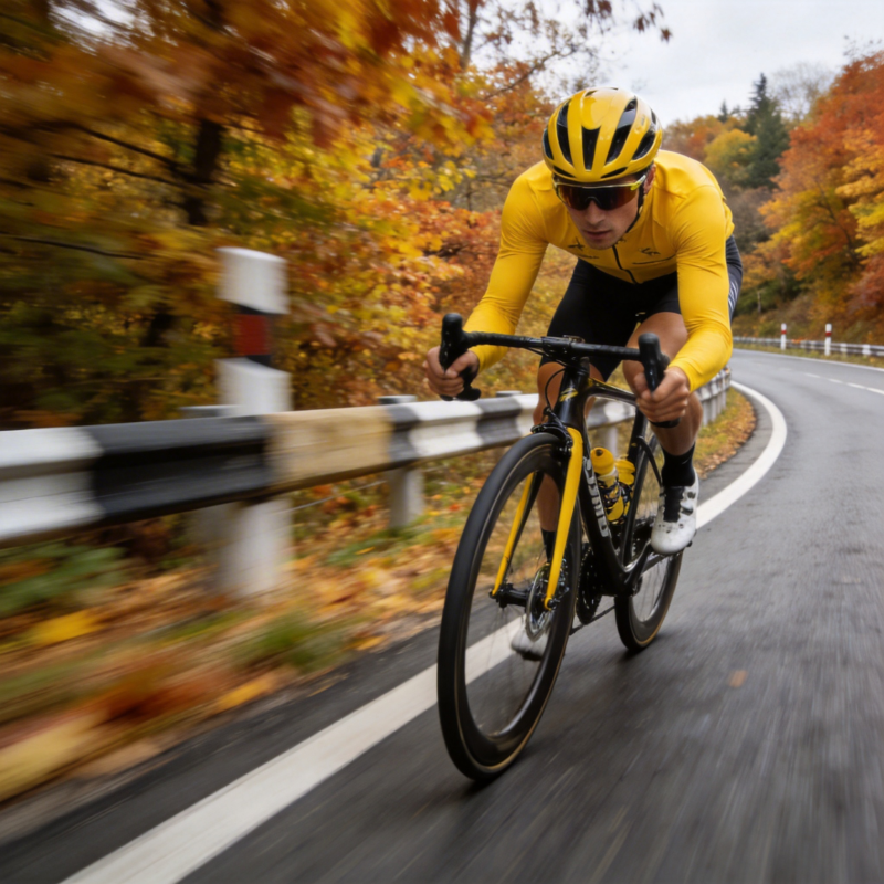 秋日骑行 疾驰山道图片