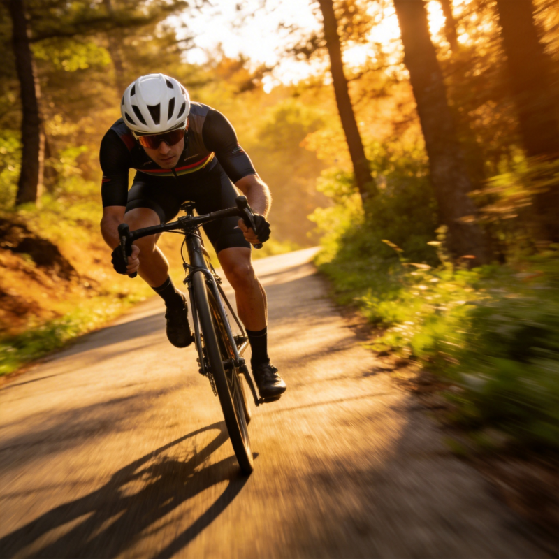 林间骑行 追光而行图片