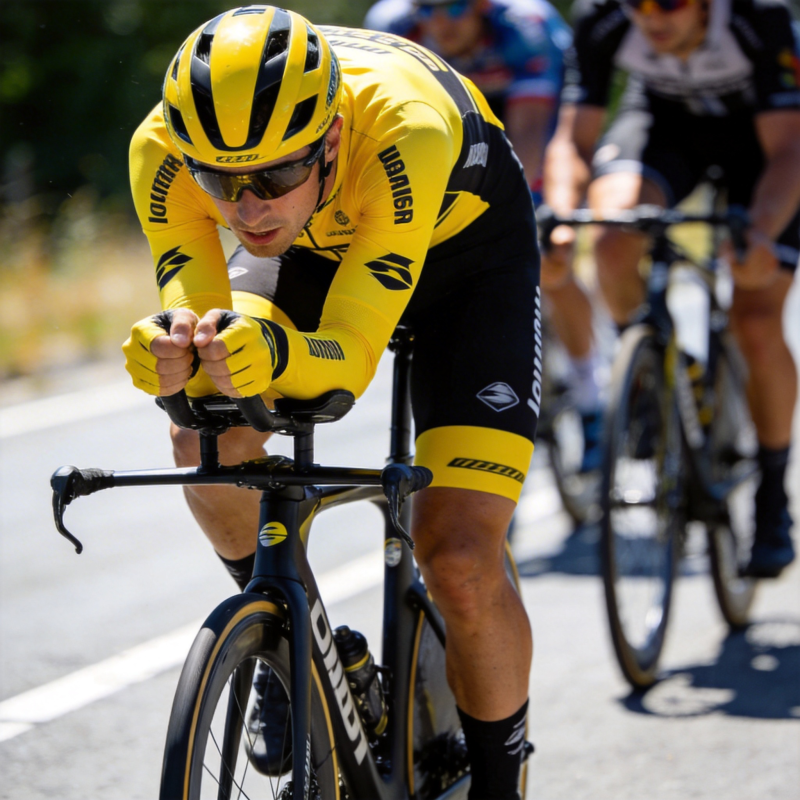 黄衫骑手冲刺瞬间图片