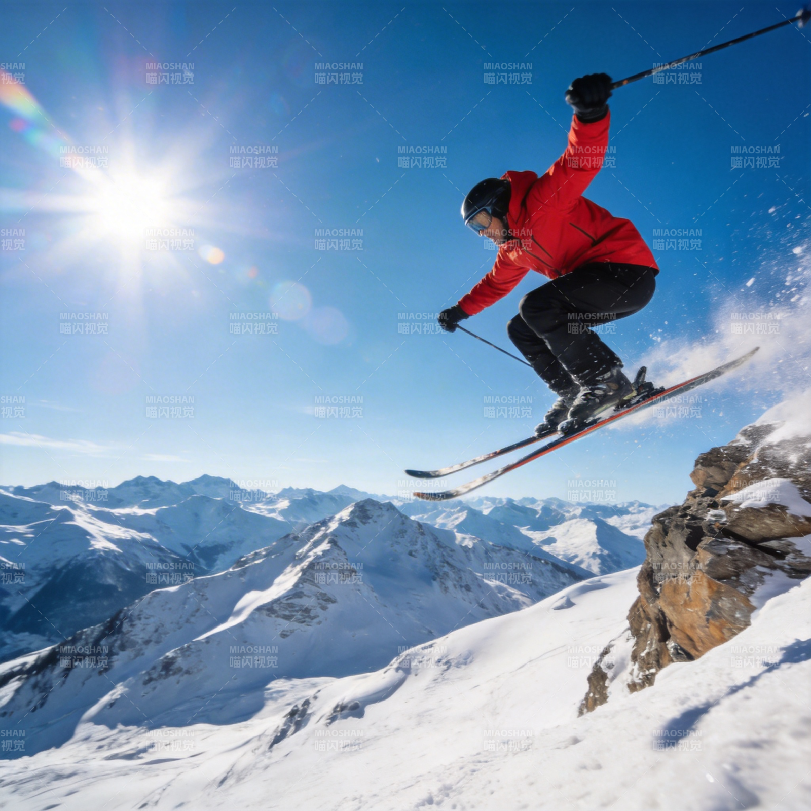 雪峰飞跃 尽享滑雪激情图片