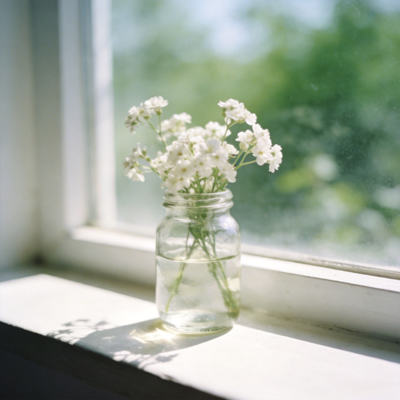 窗台上的小花图片