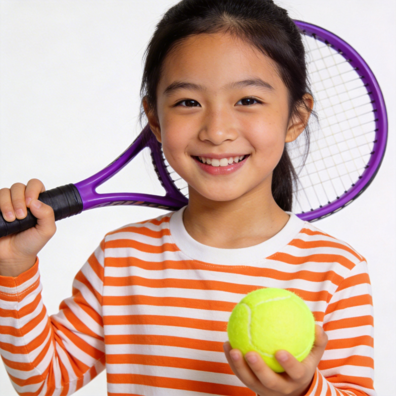 小女孩打网球图片