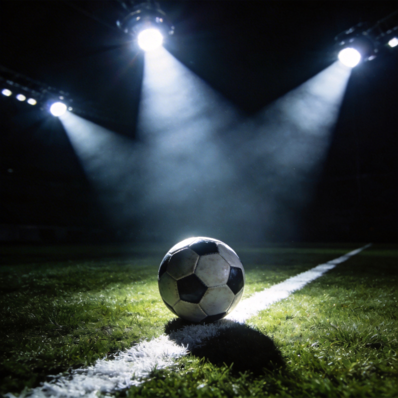 足球场上的聚光灯图片