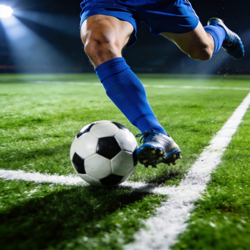 足球运动员踢球瞬间图片