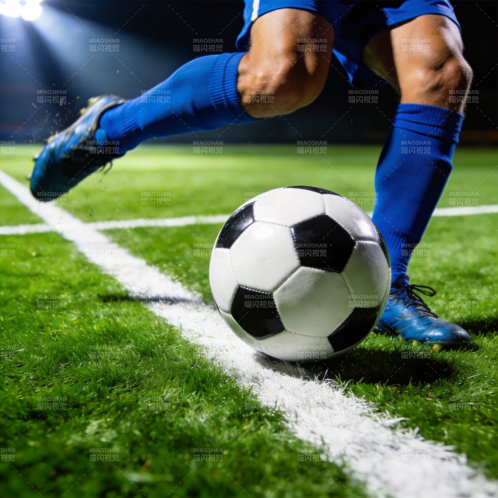 足球运动员踢球瞬间图片
