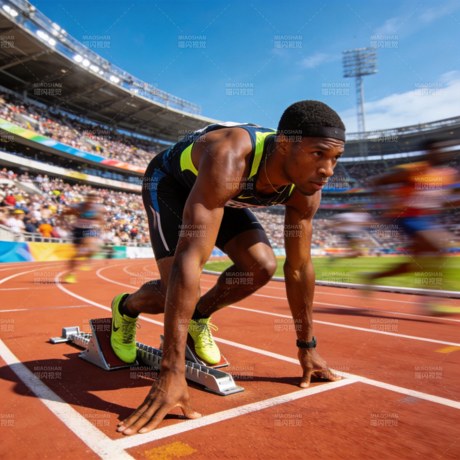 起跑瞬间 蓄势待发图片