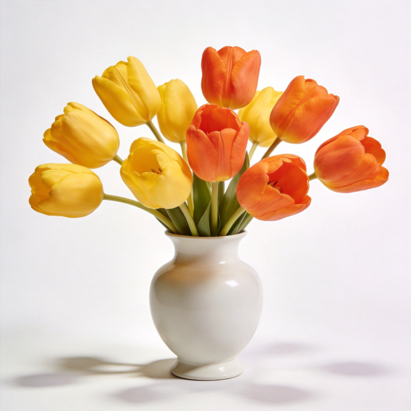 黄橙郁金香绽放图片