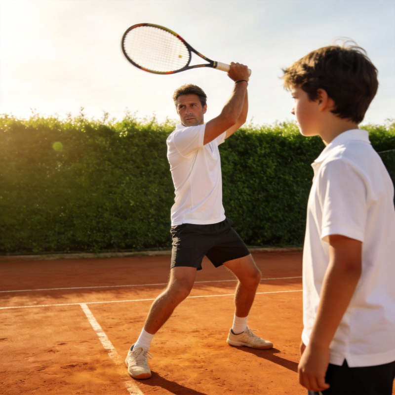 父子网球时光图片