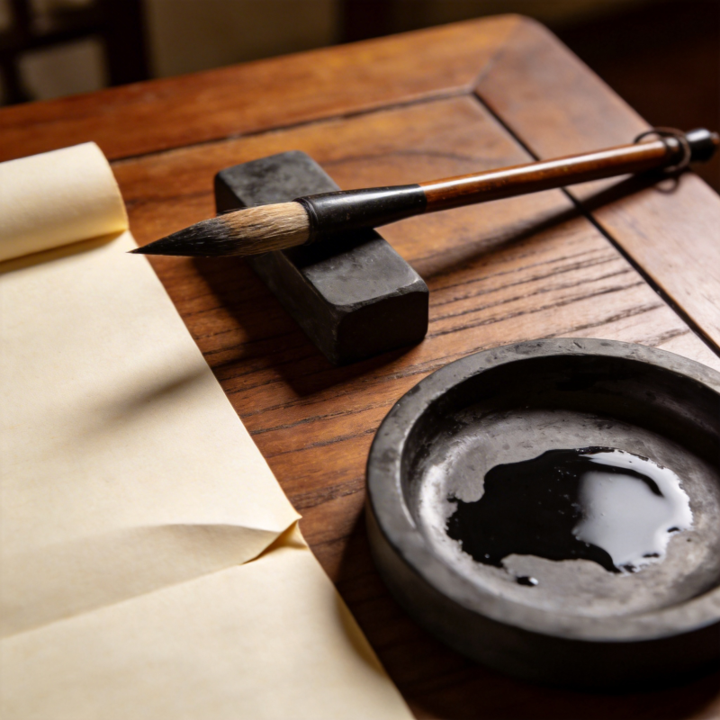 文房四宝静置图片