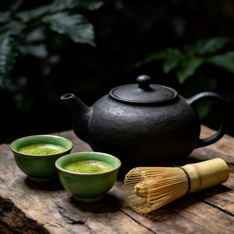 抹茶茶艺静谧时光图片