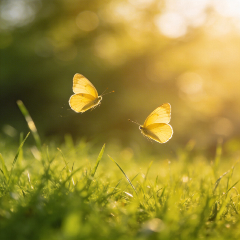 黄蝶舞草间图片