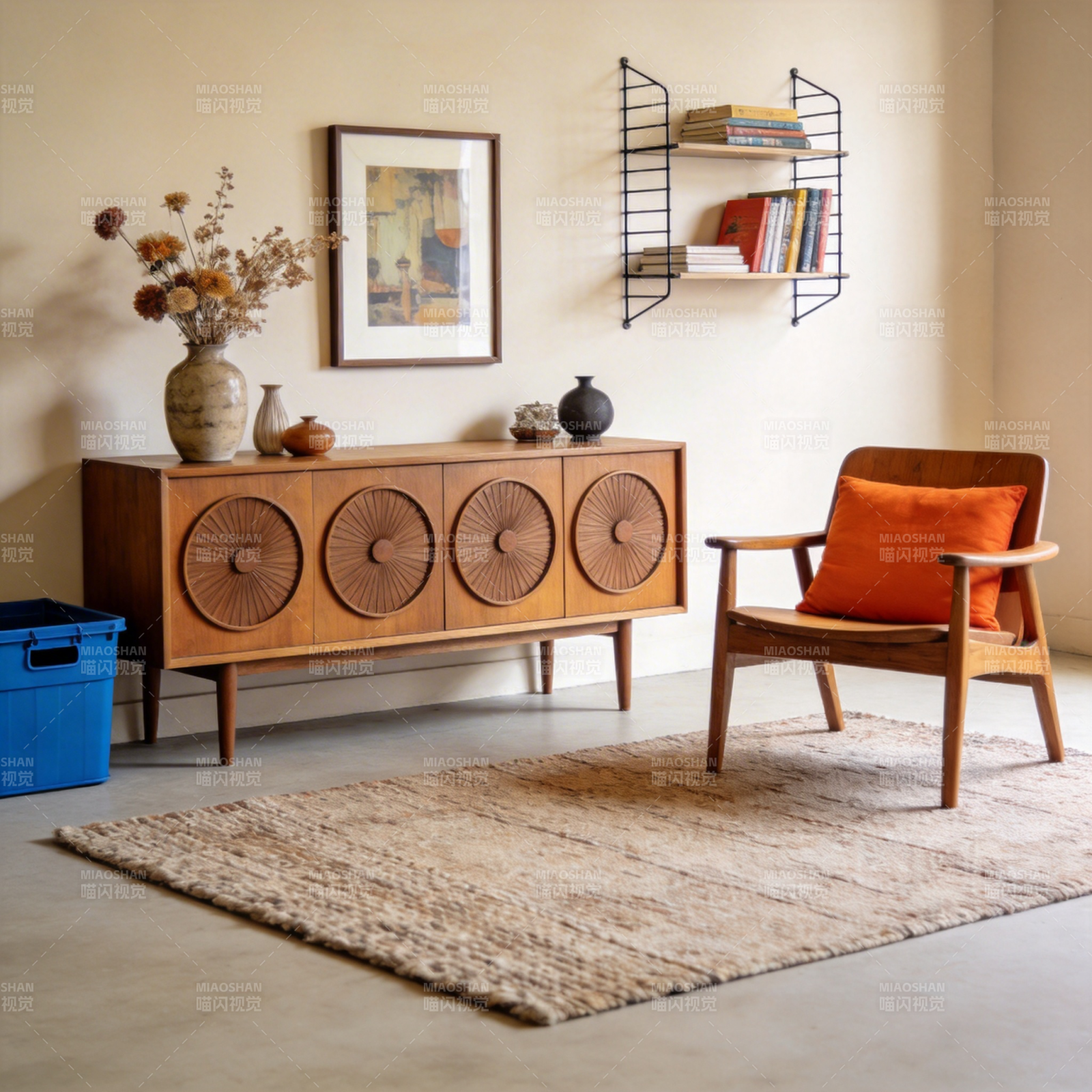 复古客厅一角图片