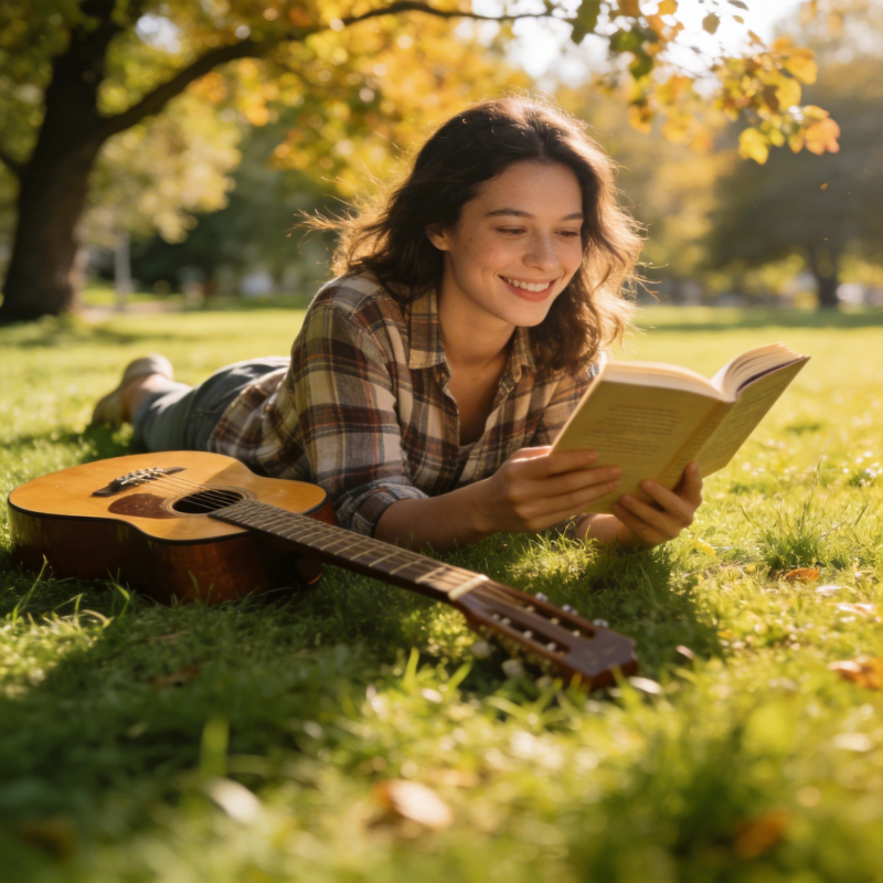 秋日阅读时光图片