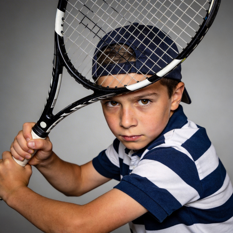 少年挥拍 专注网球图片