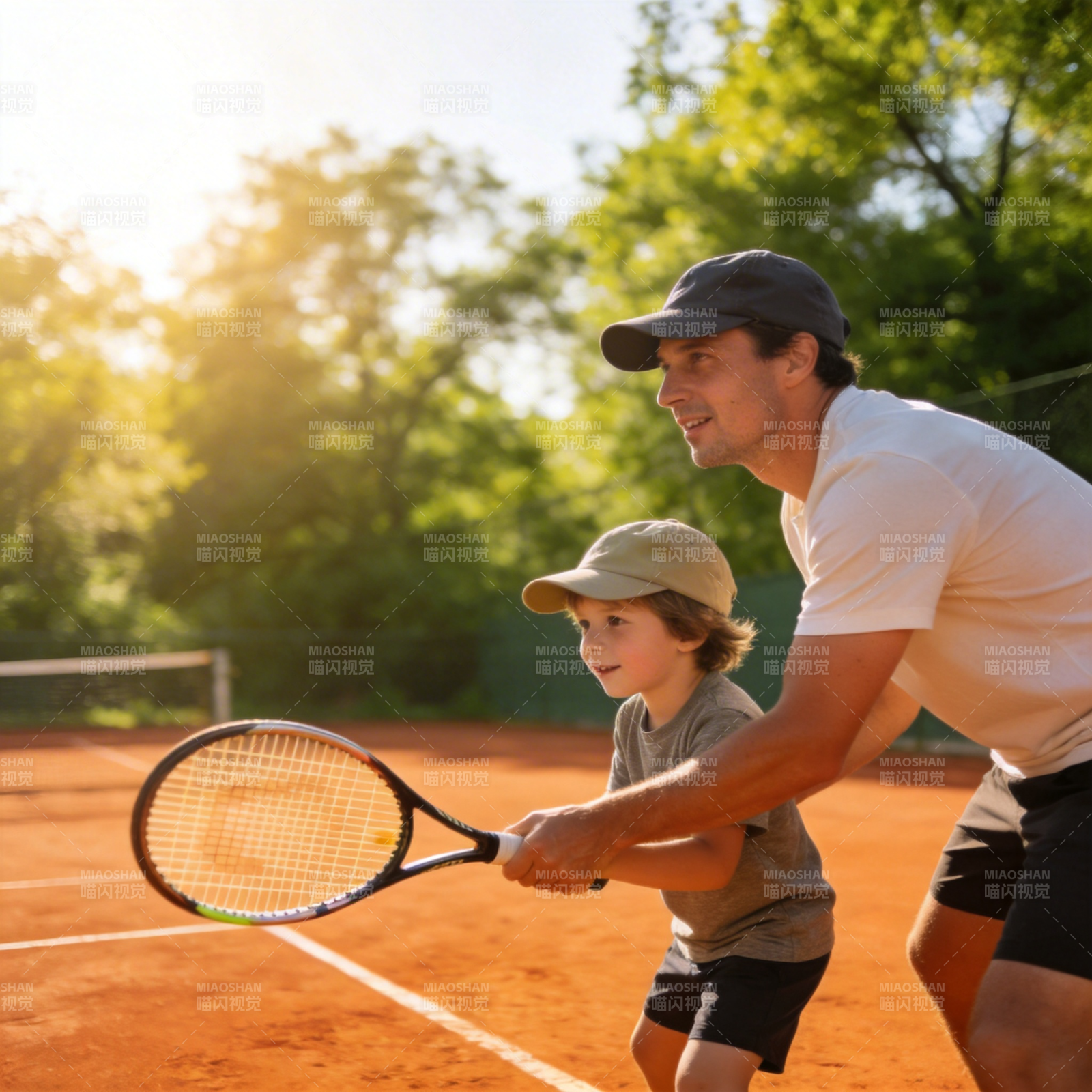 父子网球时光图片