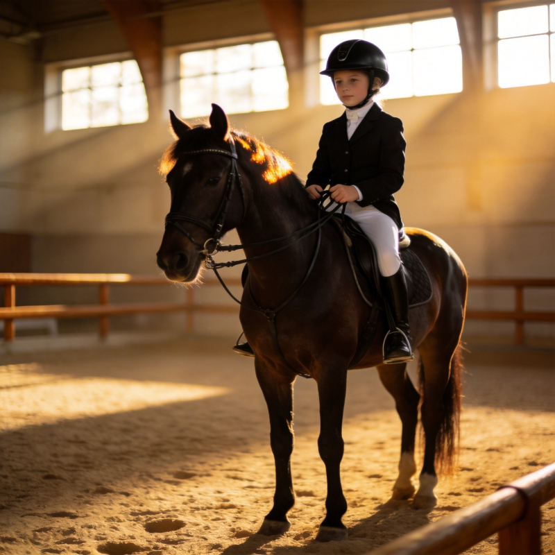 少年骑马训练图片