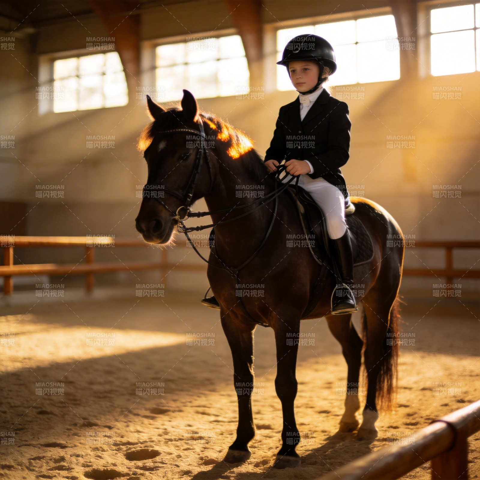 少年骑马训练图片
