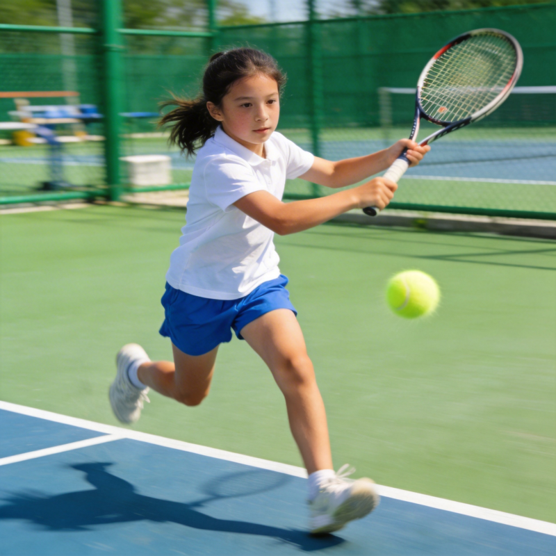 小女孩打网球图片