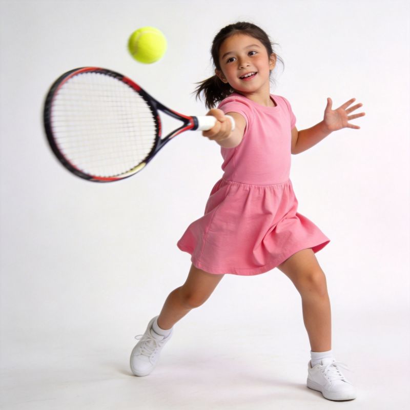 小女孩打网球图片