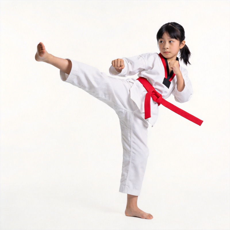 小女孩跆拳道踢腿图片