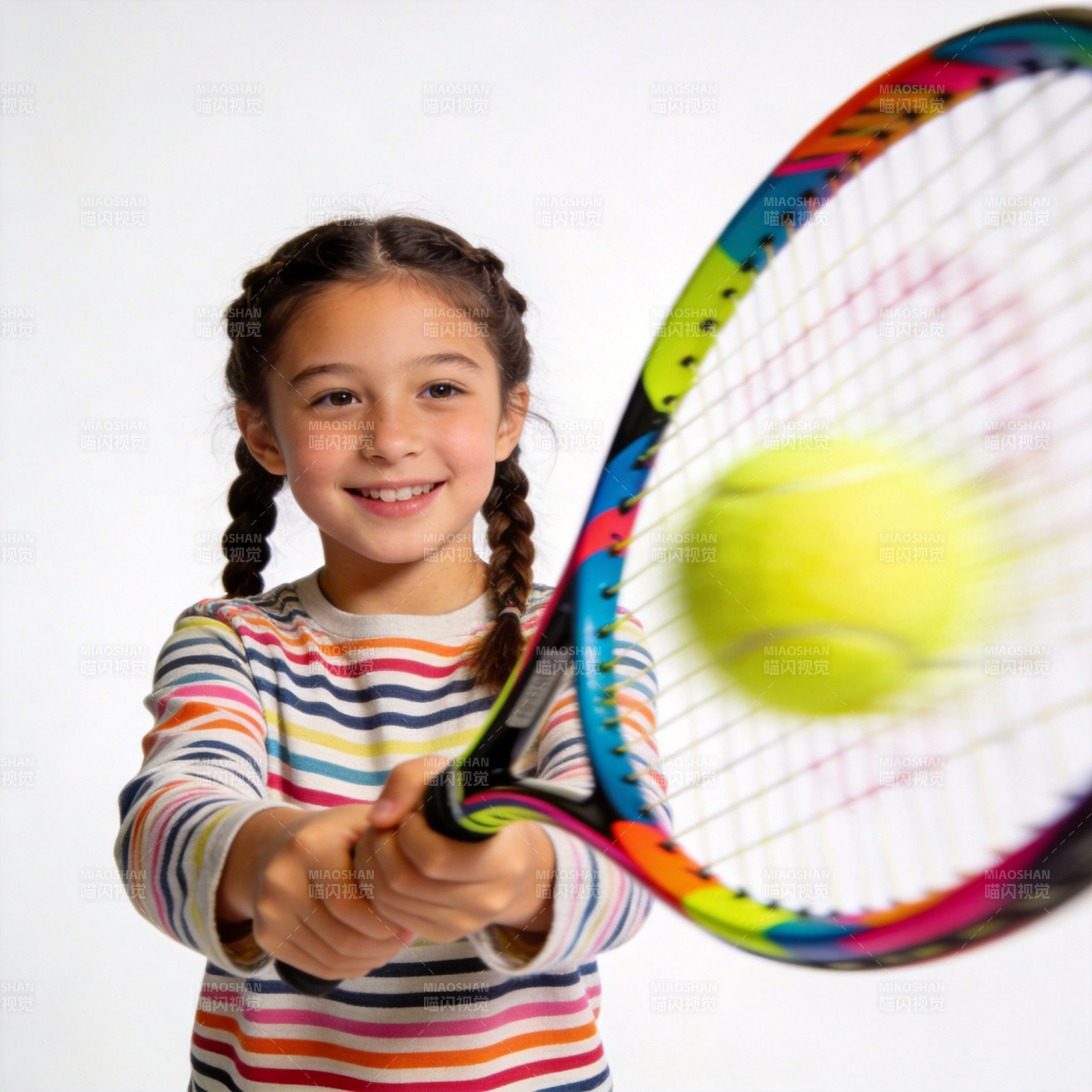 小女孩打网球图片