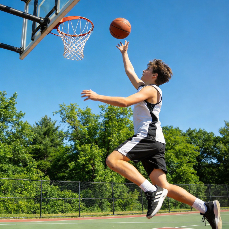 篮球跃起投篮瞬间图片