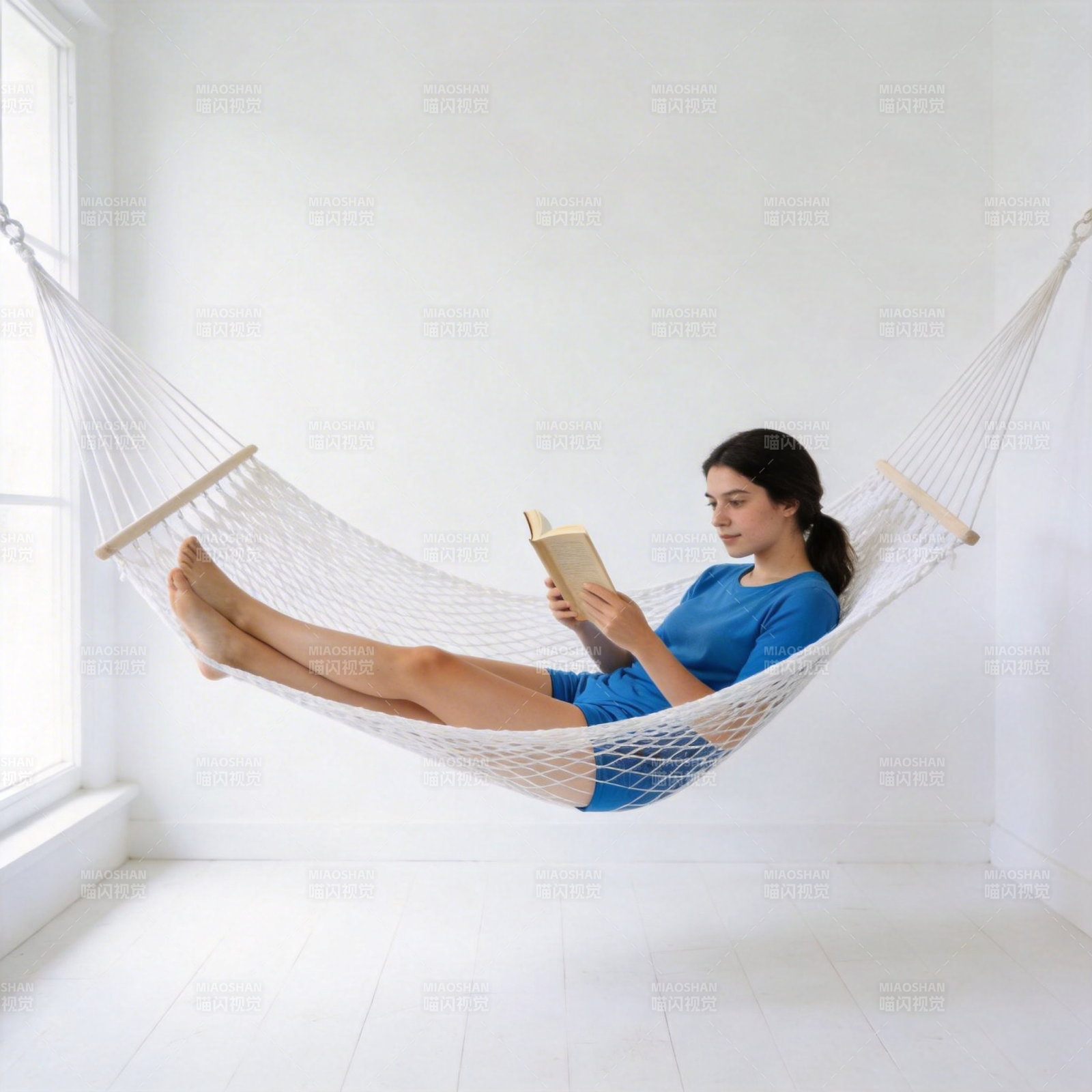 吊床阅读时光图片