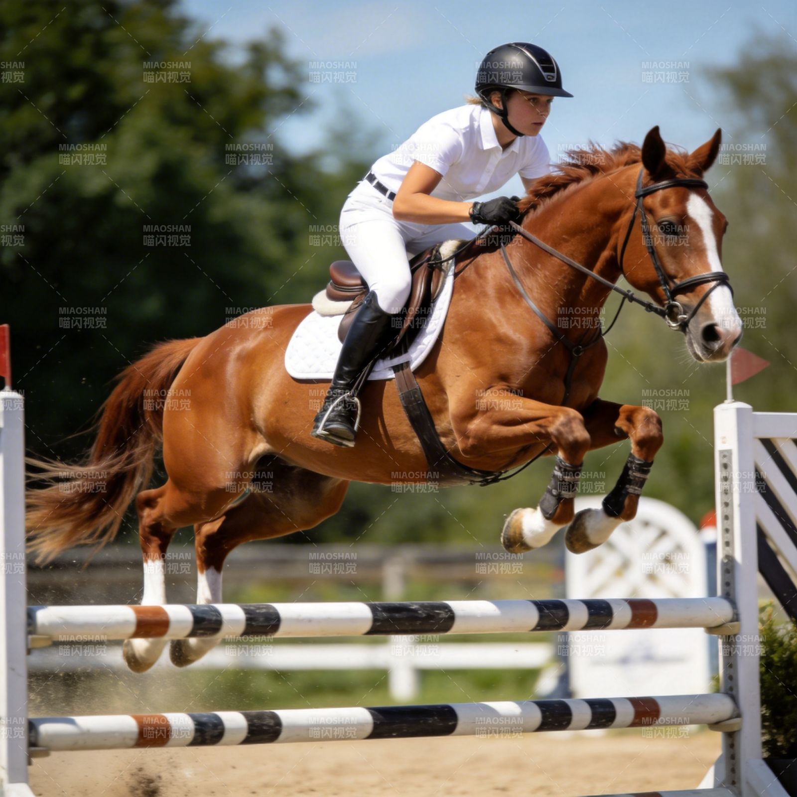 马术飞跃瞬间图片