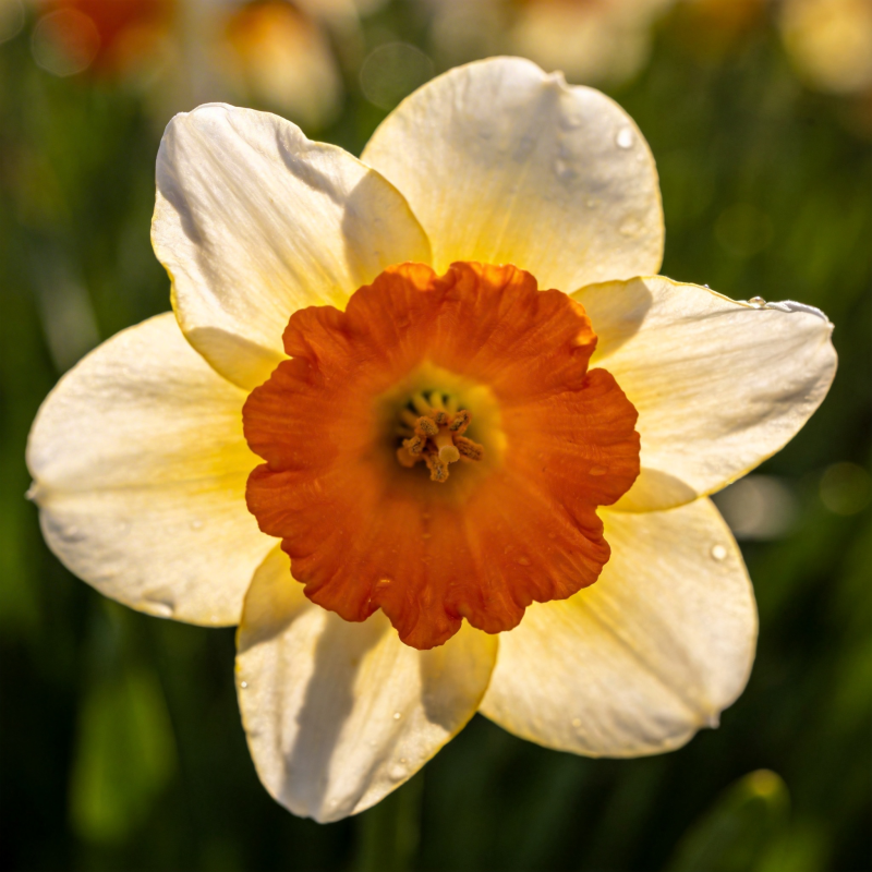 橙心黄瓣花绽放图片