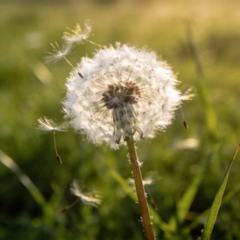 蒲公英随风飘散图片