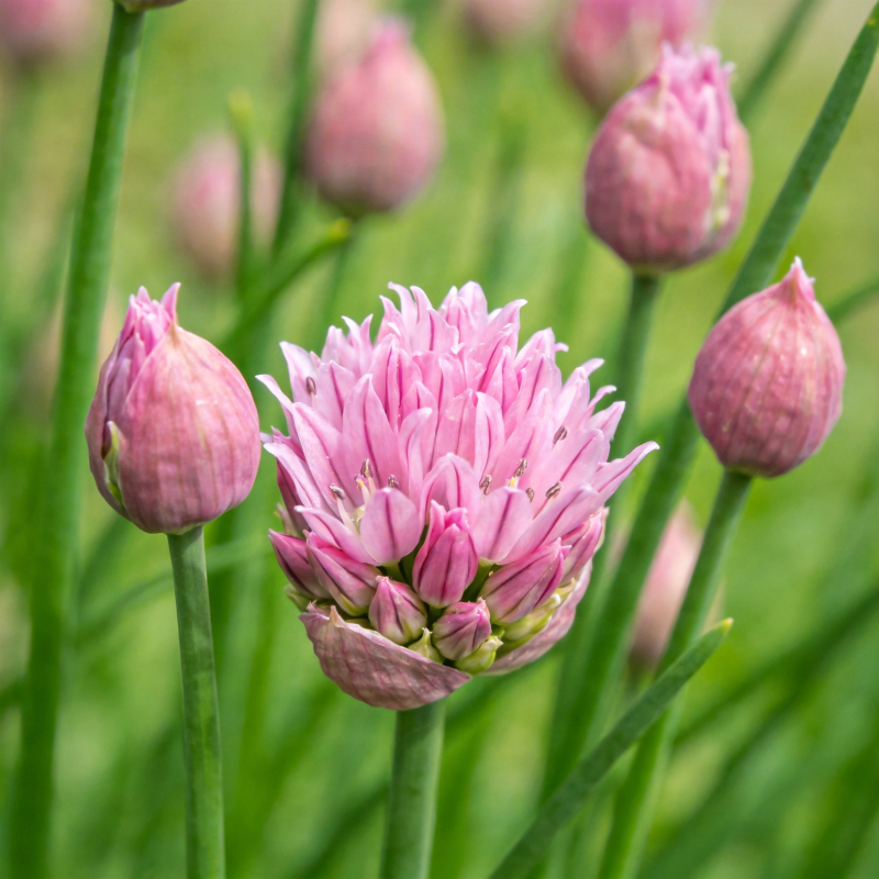 粉花葱绽放图片