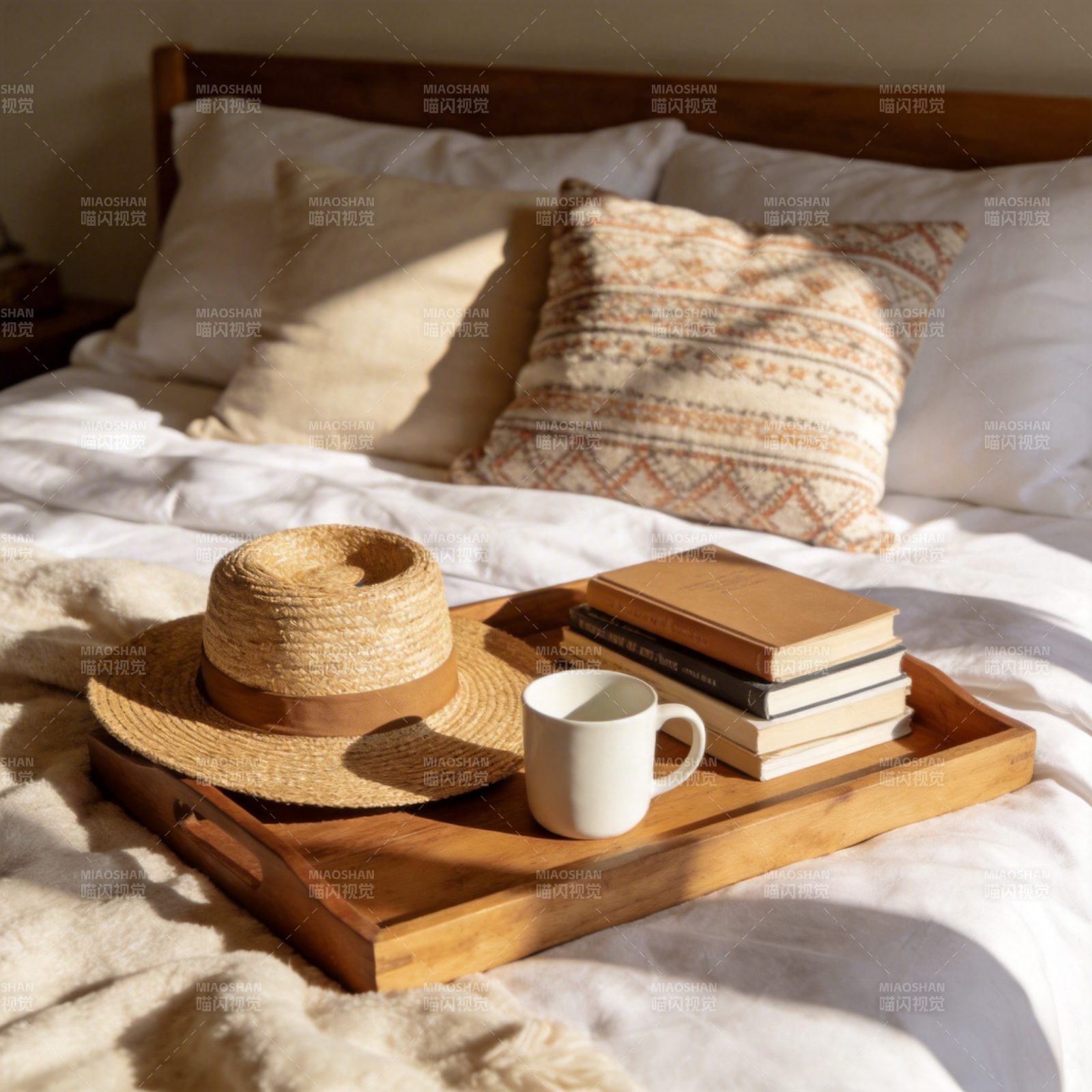 阳光下的床边时光图片