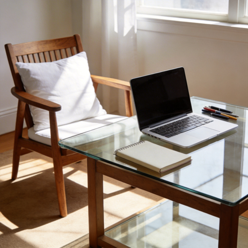 阳光下的工作角落图片