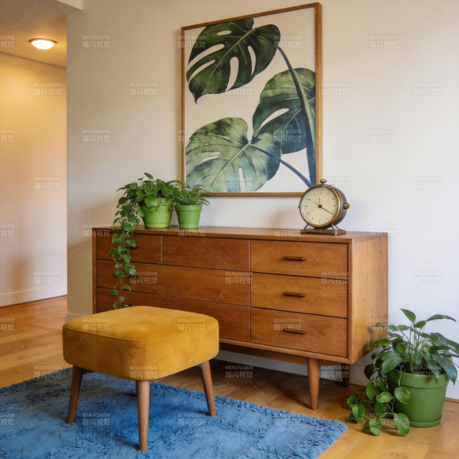 绿植点缀温馨角落图片