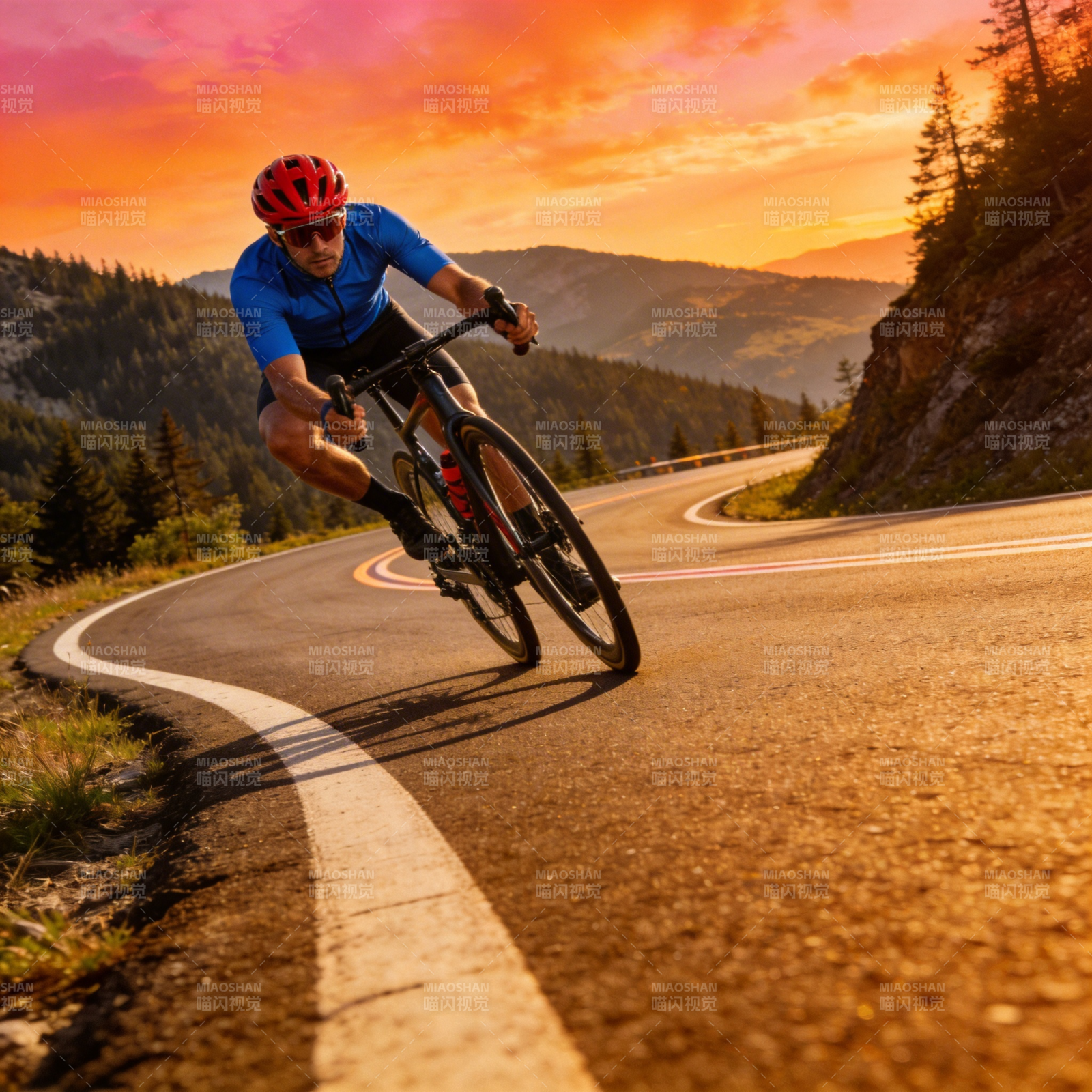 骑行追日图片
