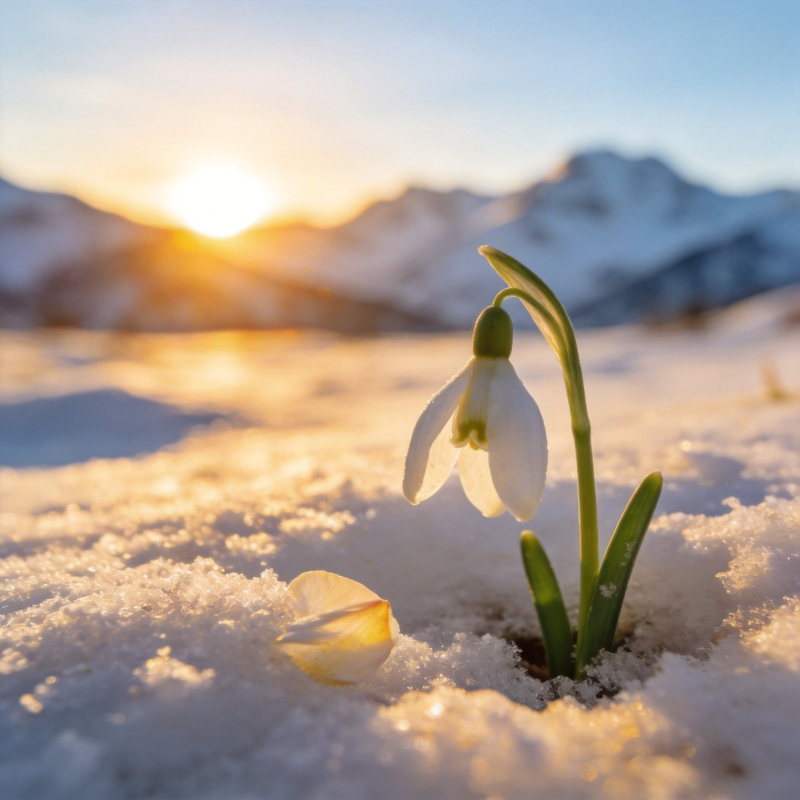雪中春花图片