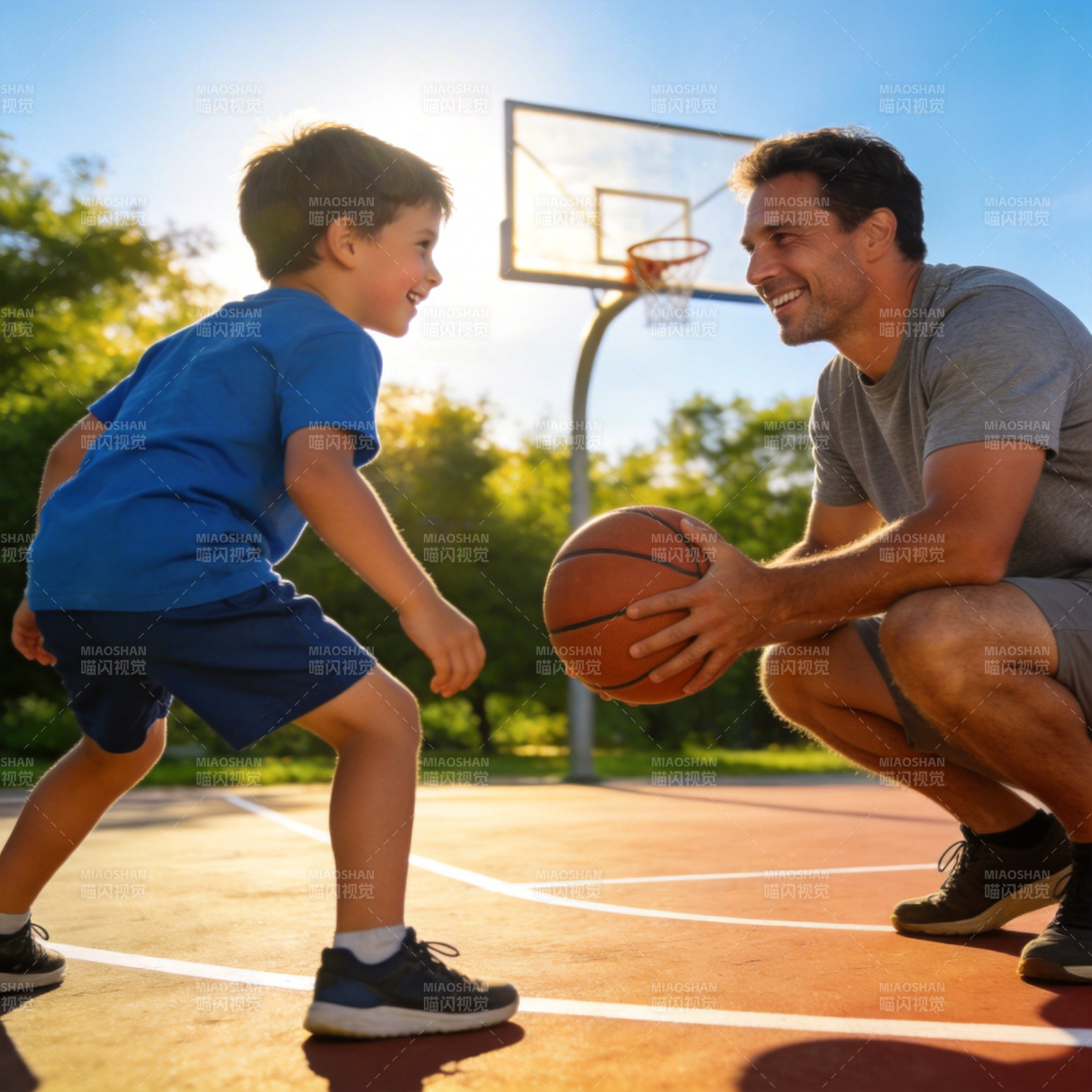 父子篮球时光图片