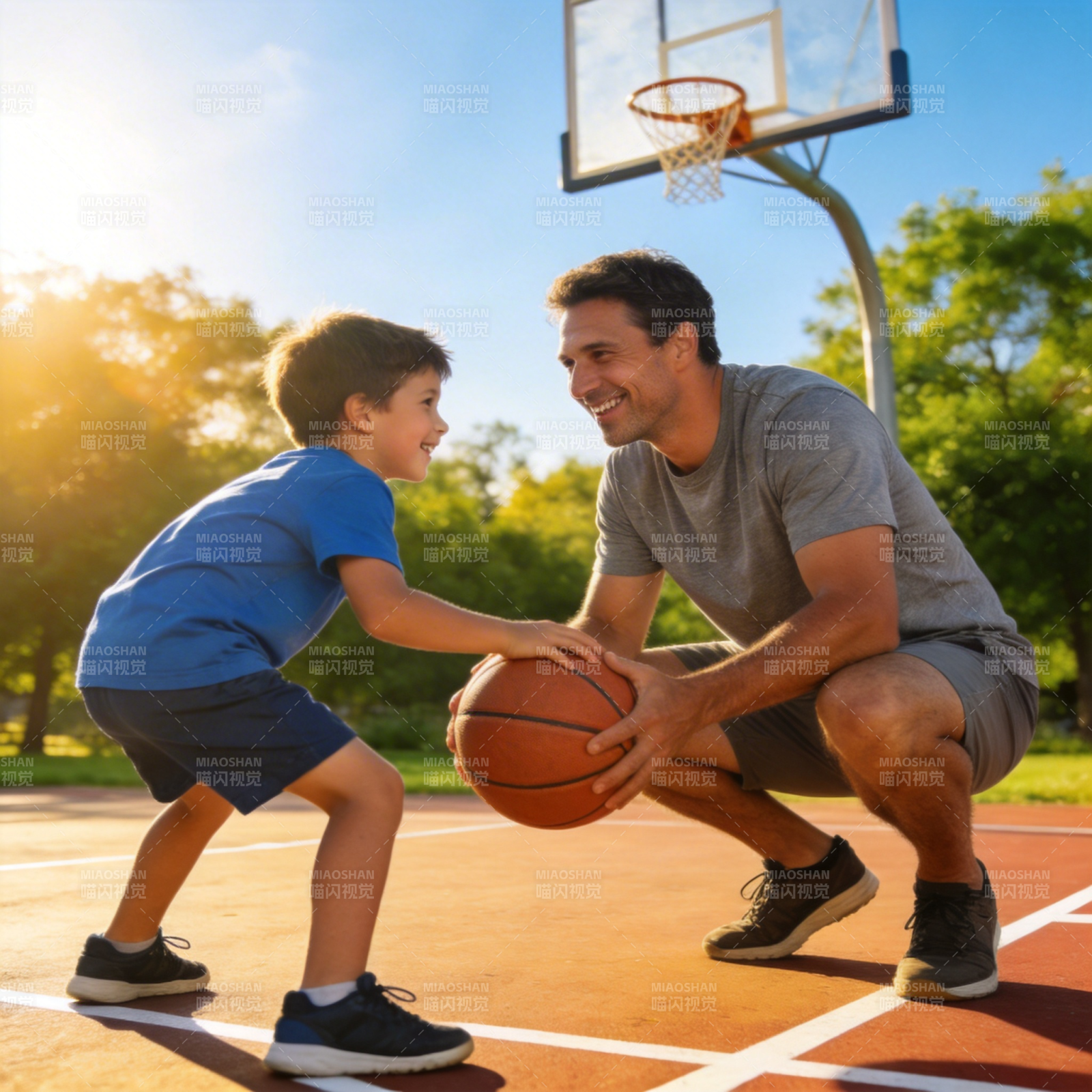 父子篮球时光图片