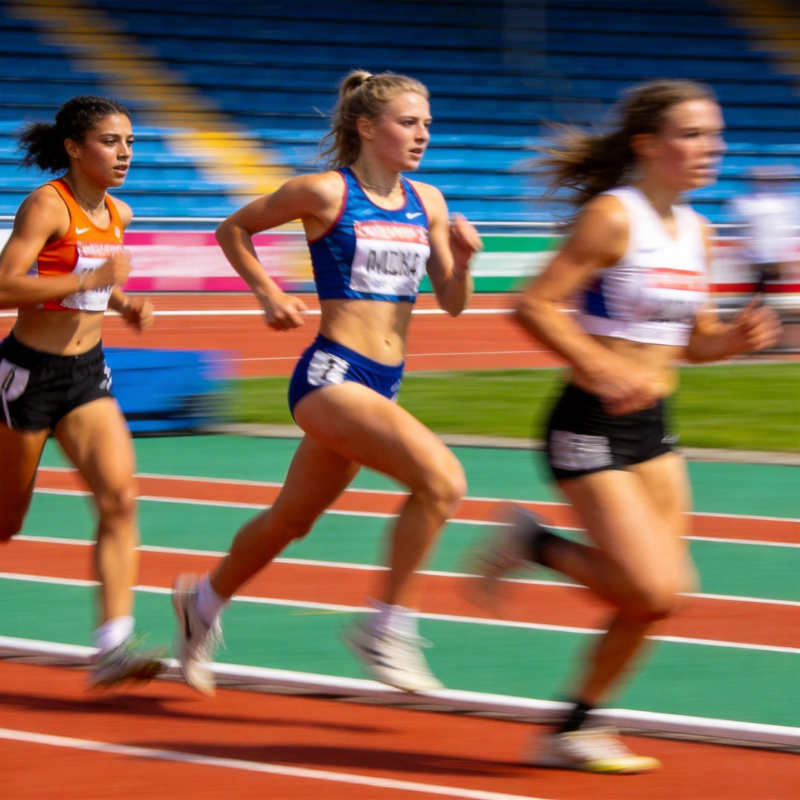 女子短跑激烈角逐图片